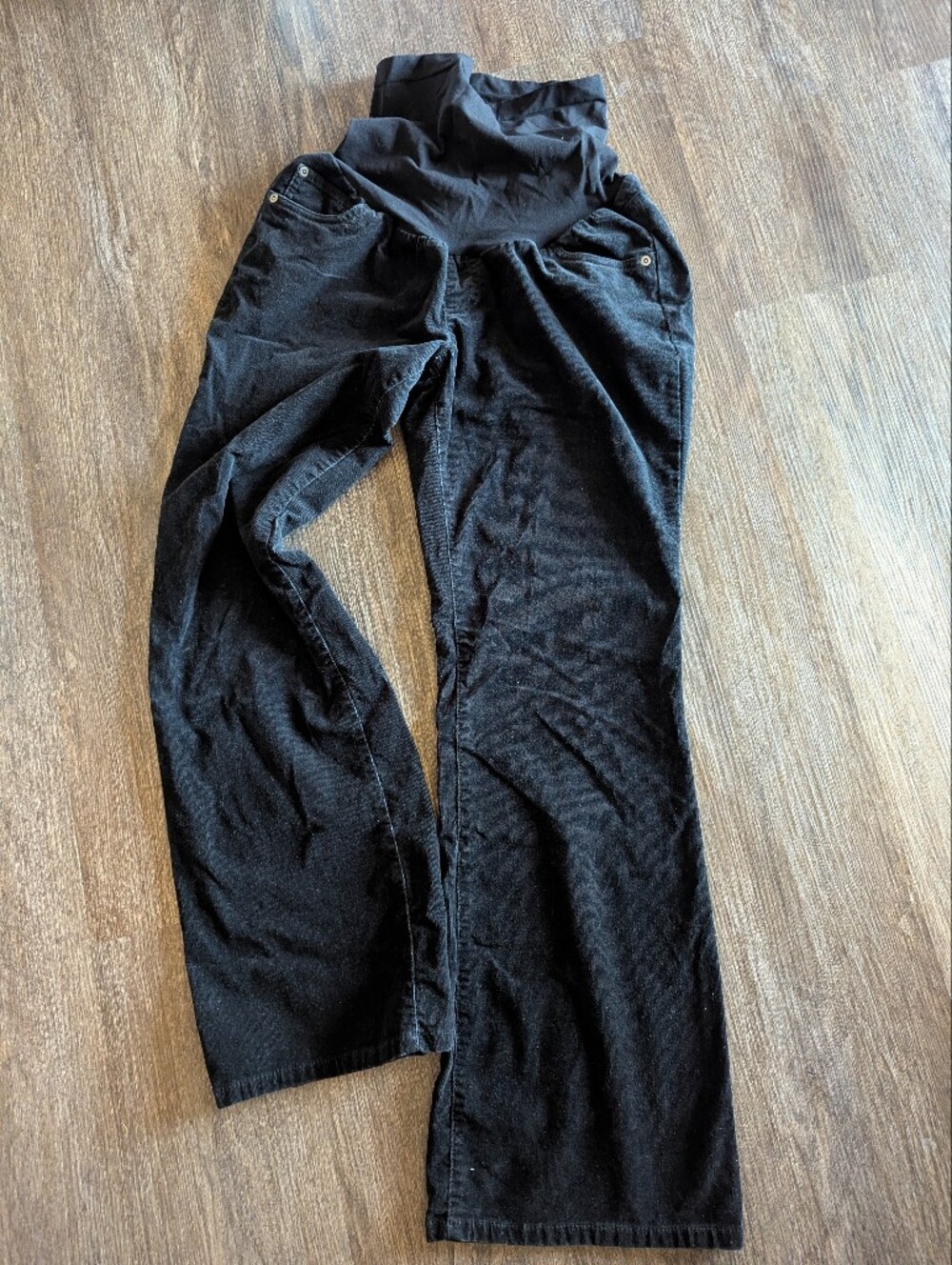 Motherhood Maternity Black Corduroy Pants With Support Panel Size Large